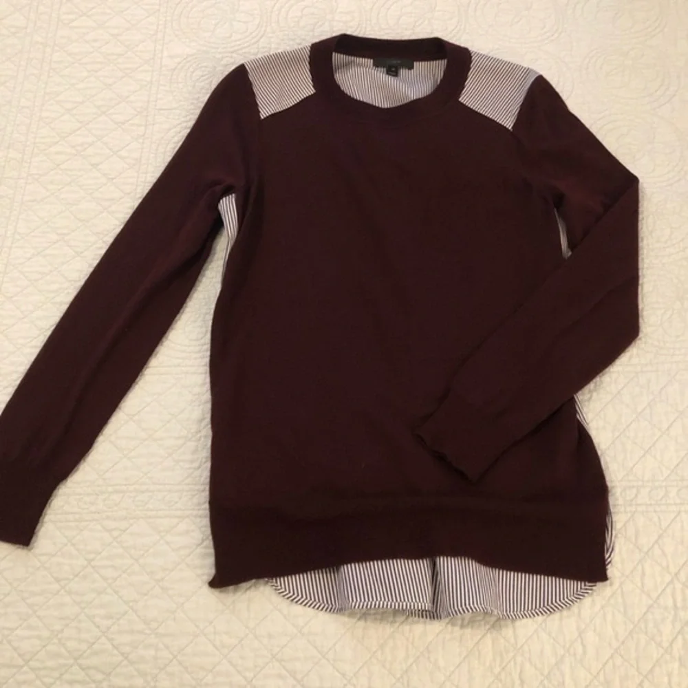 J Crew Mixed Media merino wool sweater top. Size XS.